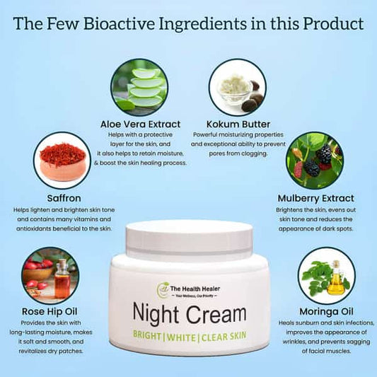 Night Cream BRIGHT WHITE CLEAR SKIN For all skin types